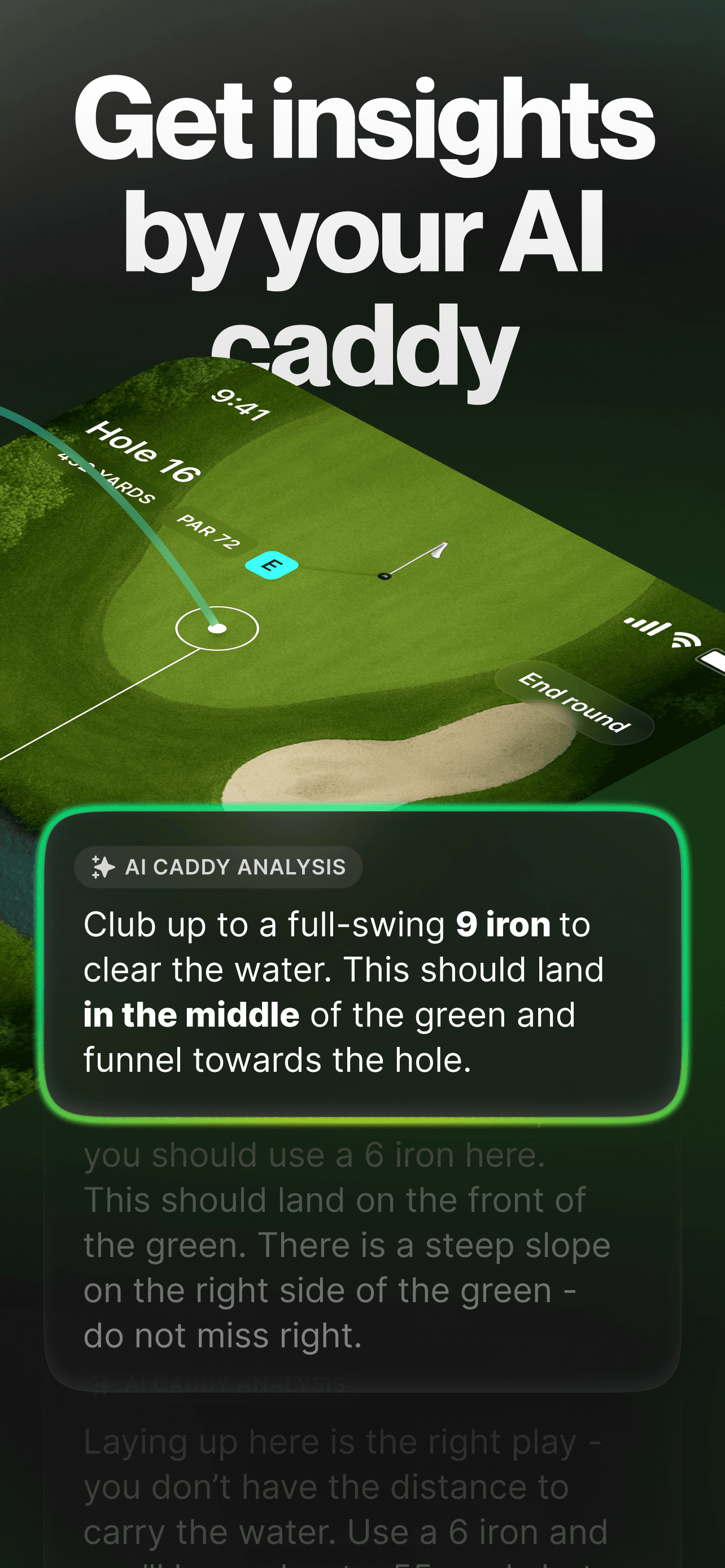 AI Caddy App Store screenshot style