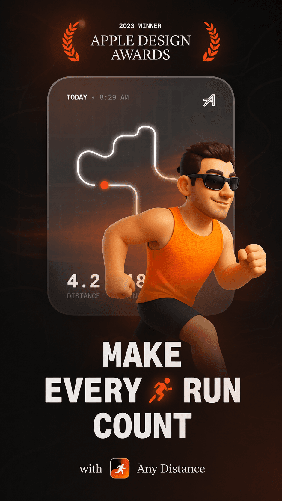 AnyDistance App Store screenshot style