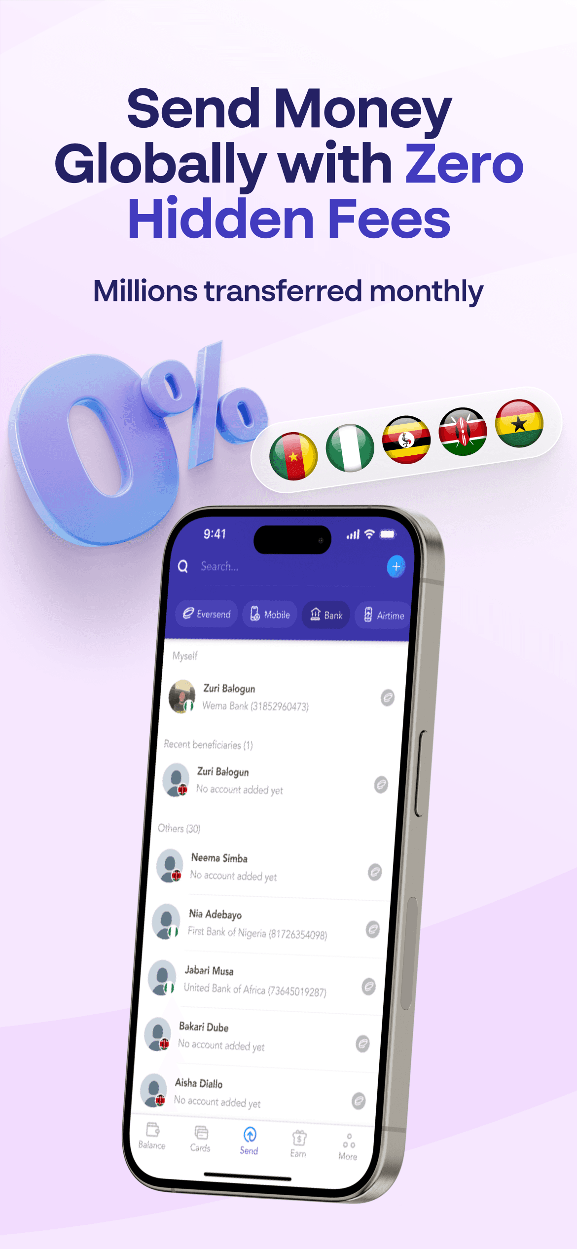 Eversend App Store screenshot style