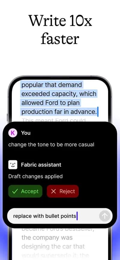 Fabric screenshot style