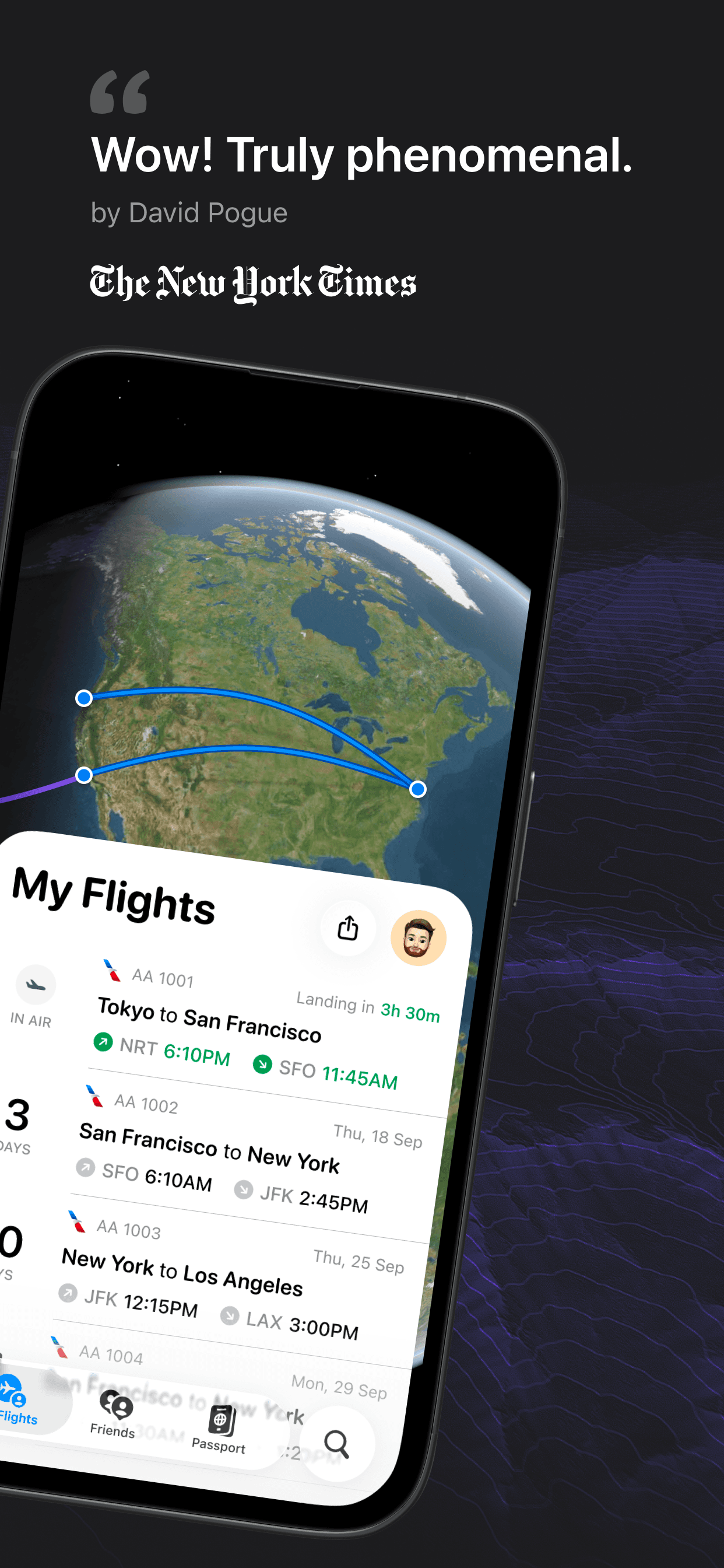 Flighty App Store screenshot style