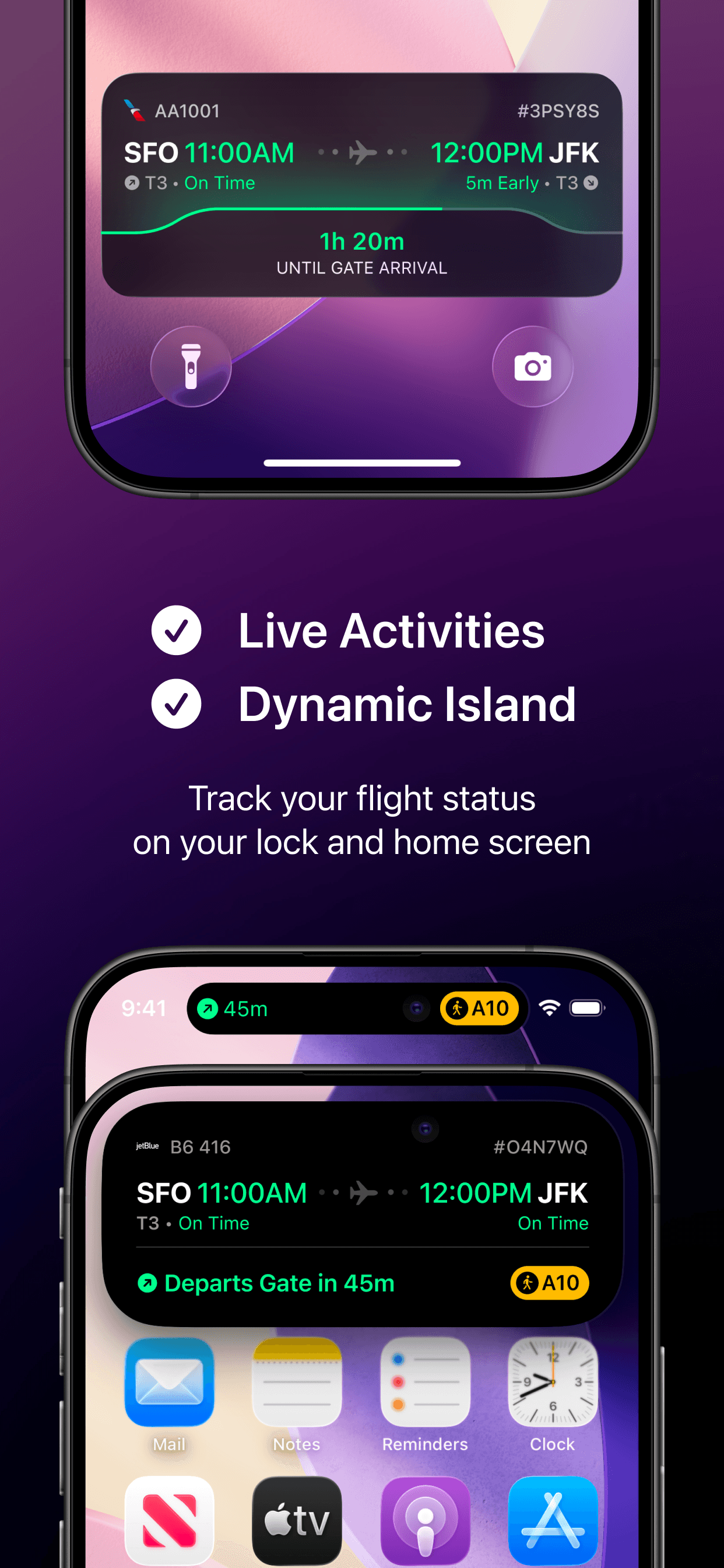 Flighty App Store screenshot style