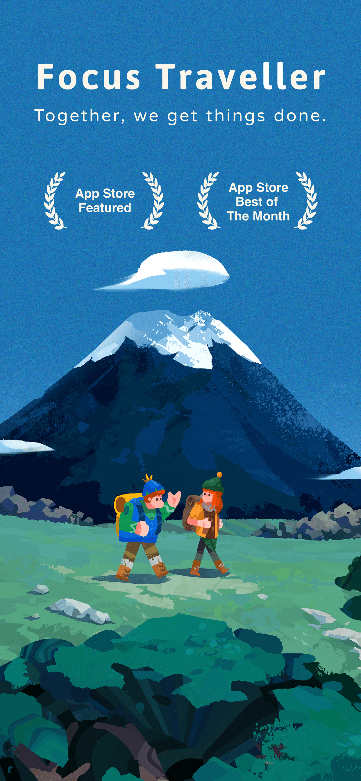 Focus Traveller App Store screenshot style