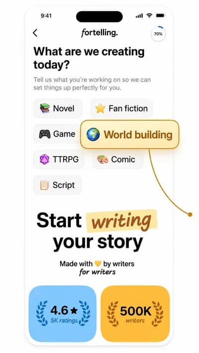 Fortelling screenshot style