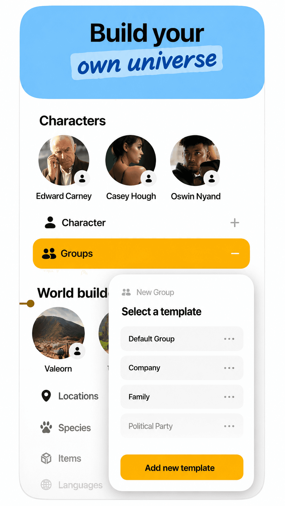 Fortelling App Store screenshot style
