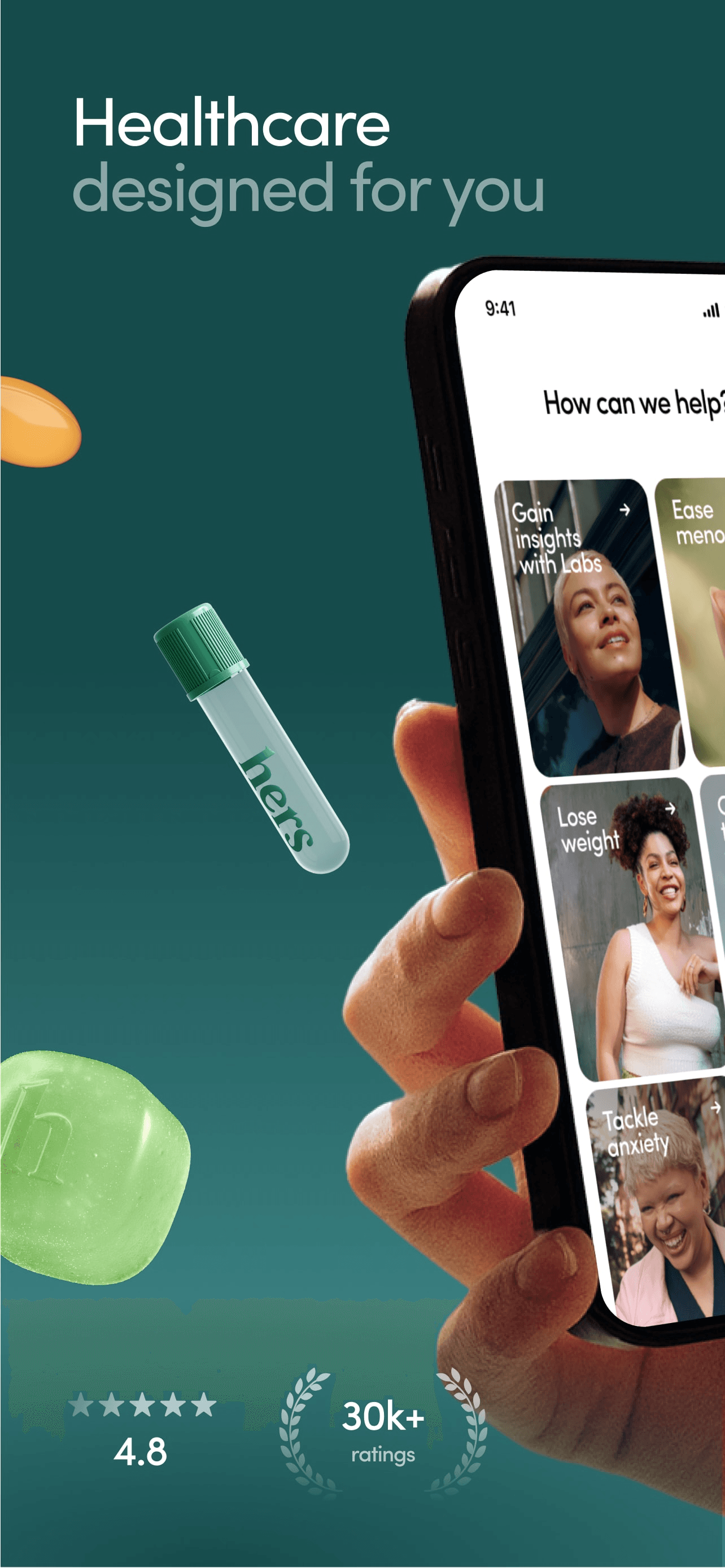 Hers App Store screenshot style
