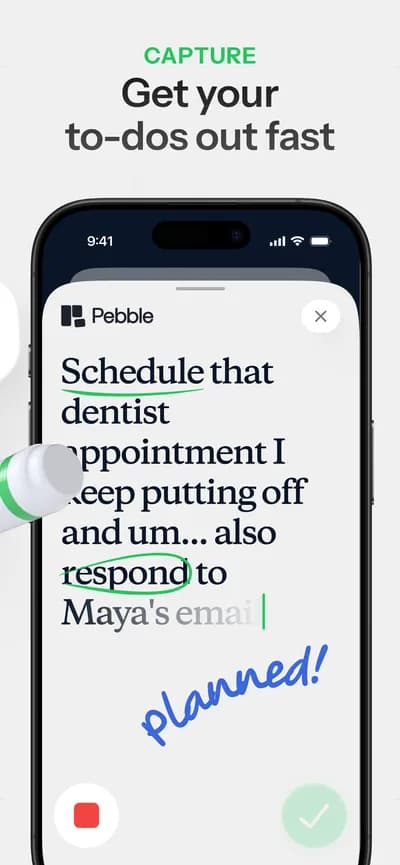 Pebble screenshot style