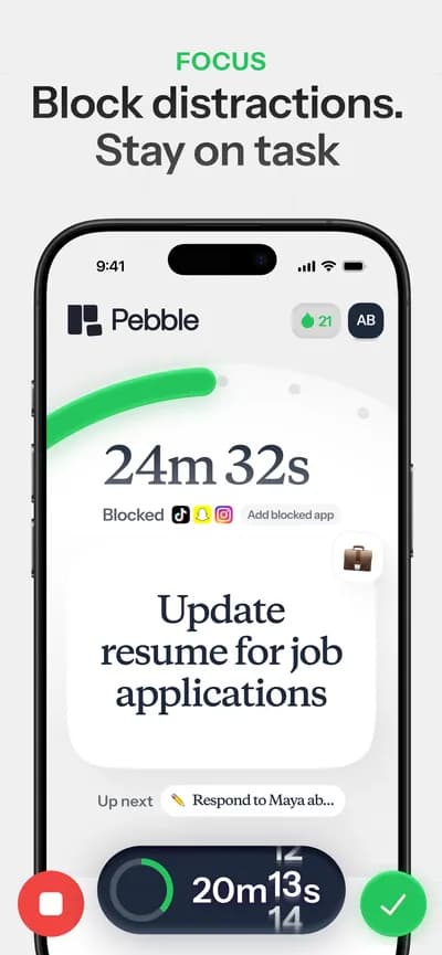 Pebble screenshot style