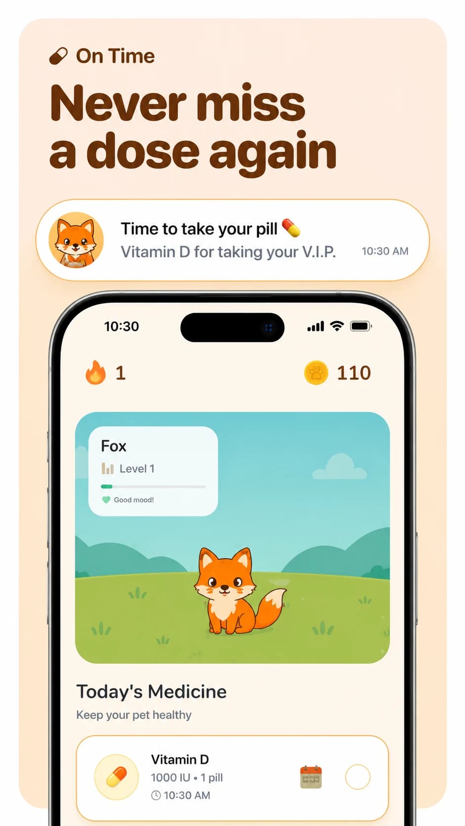 PillPet App Store screenshot style