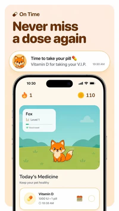 PillPet screenshot style