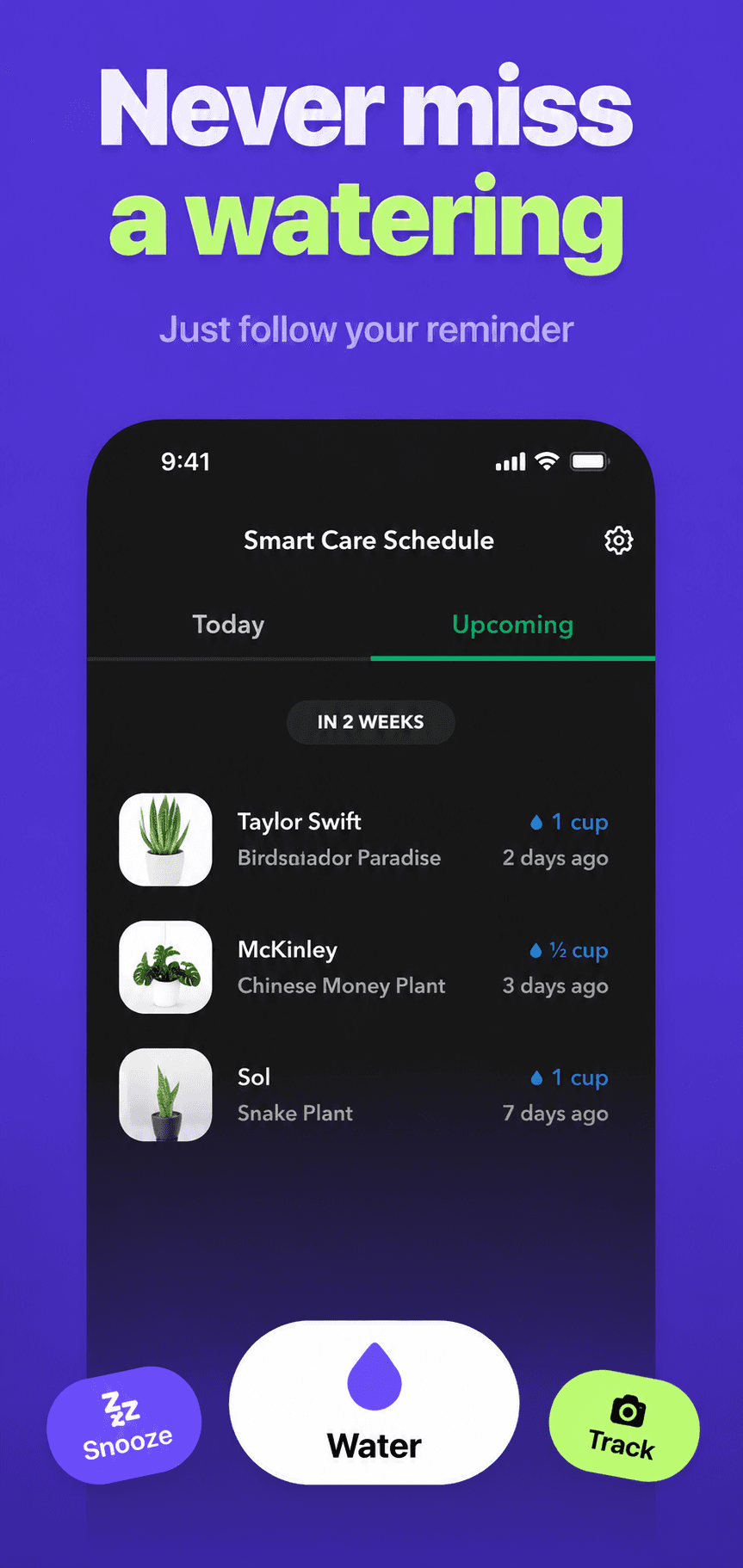 Plants App Store screenshot style
