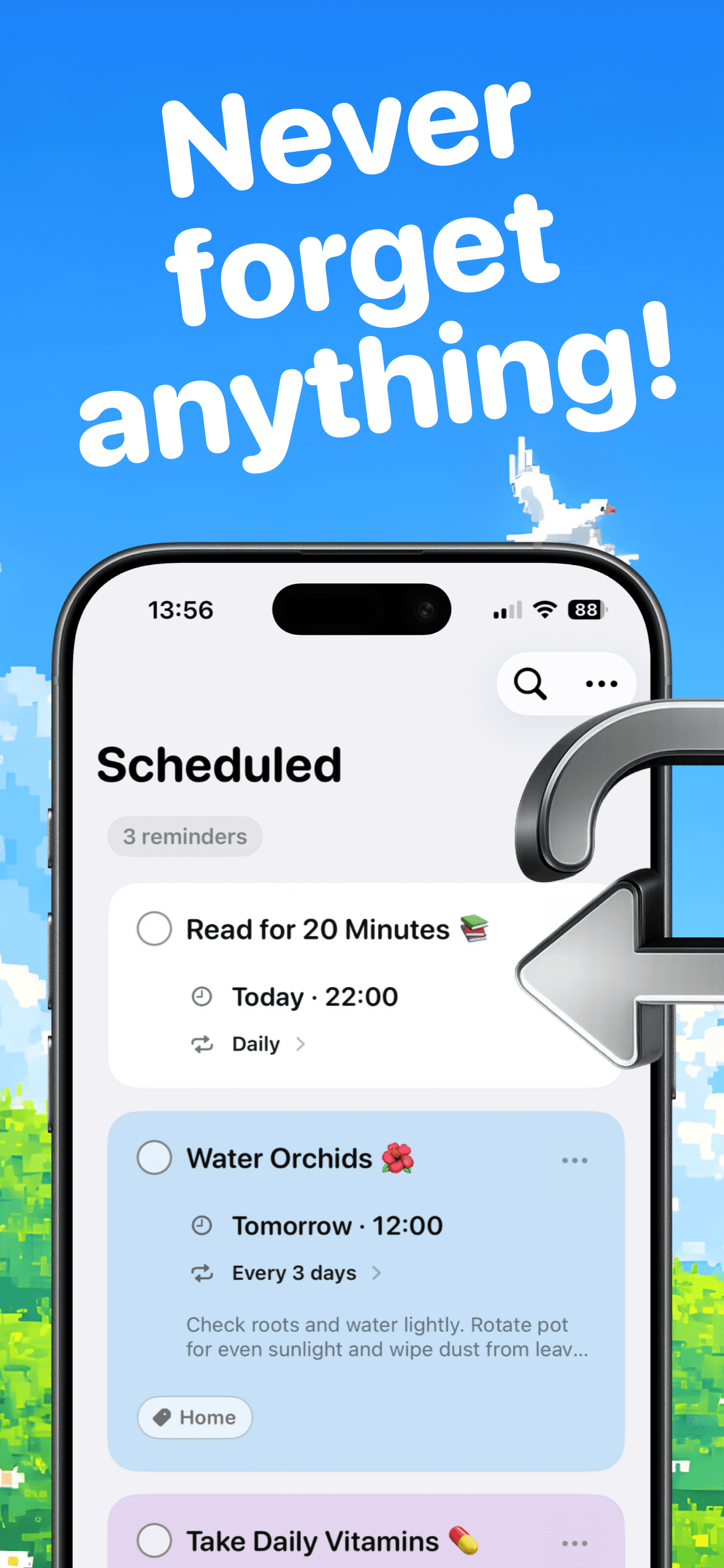 Reminderos App Store screenshot style