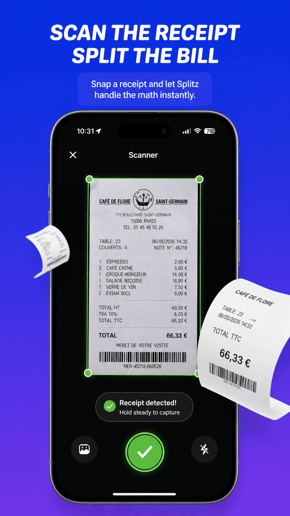 Splitz App Store screenshot style