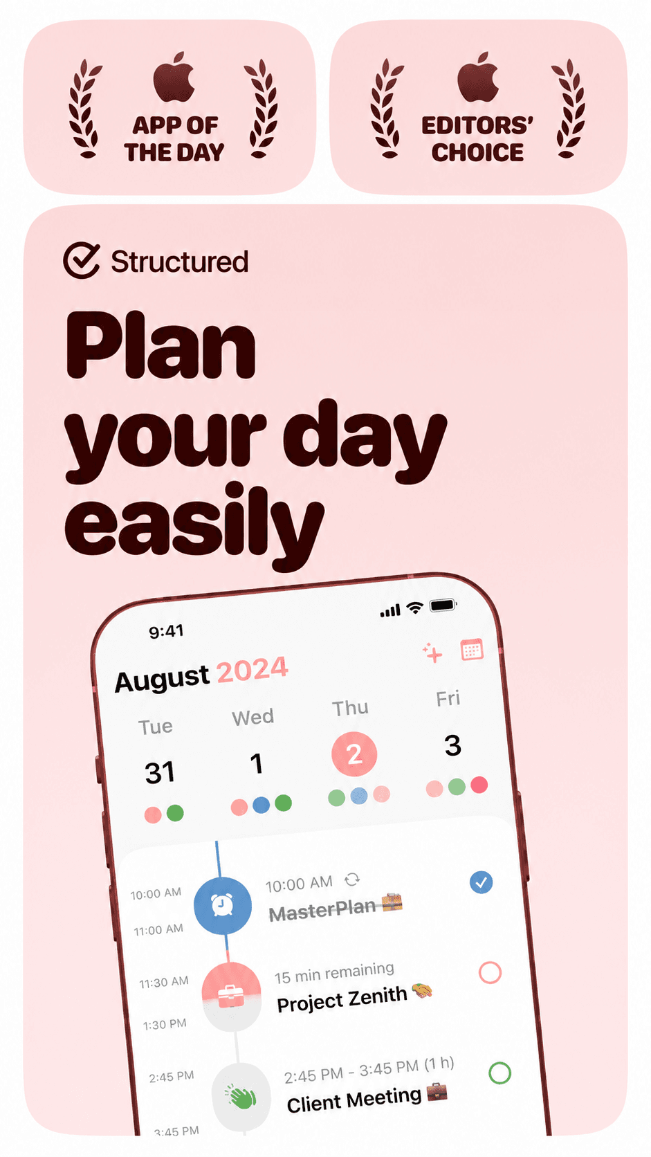 Structured App Store screenshot style