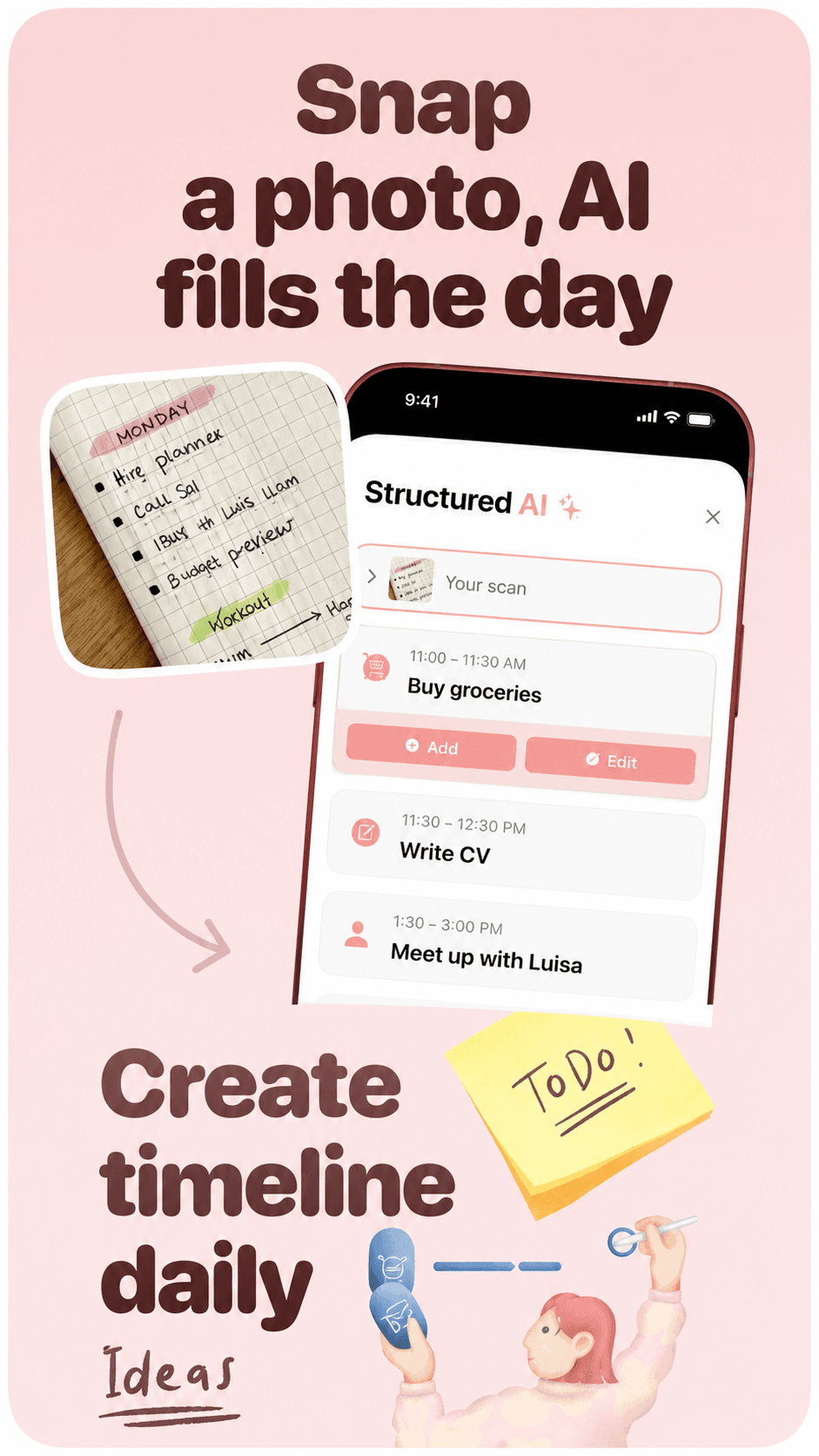 Structured App Store screenshot style