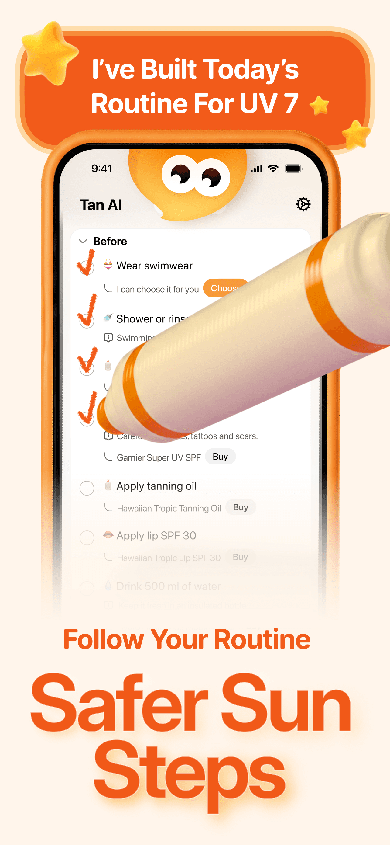 Tan AI App Store screenshot style