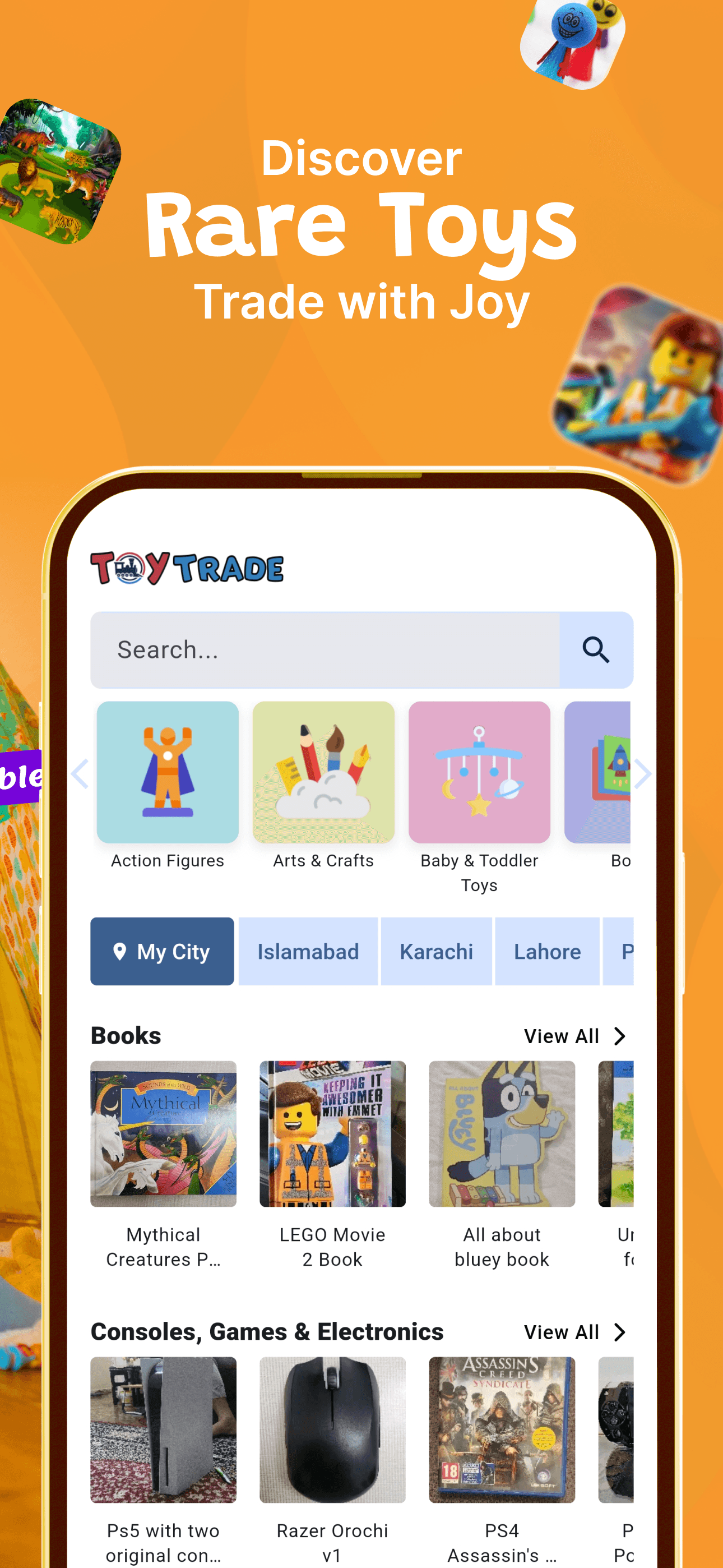 Toy Trade App Store screenshot style