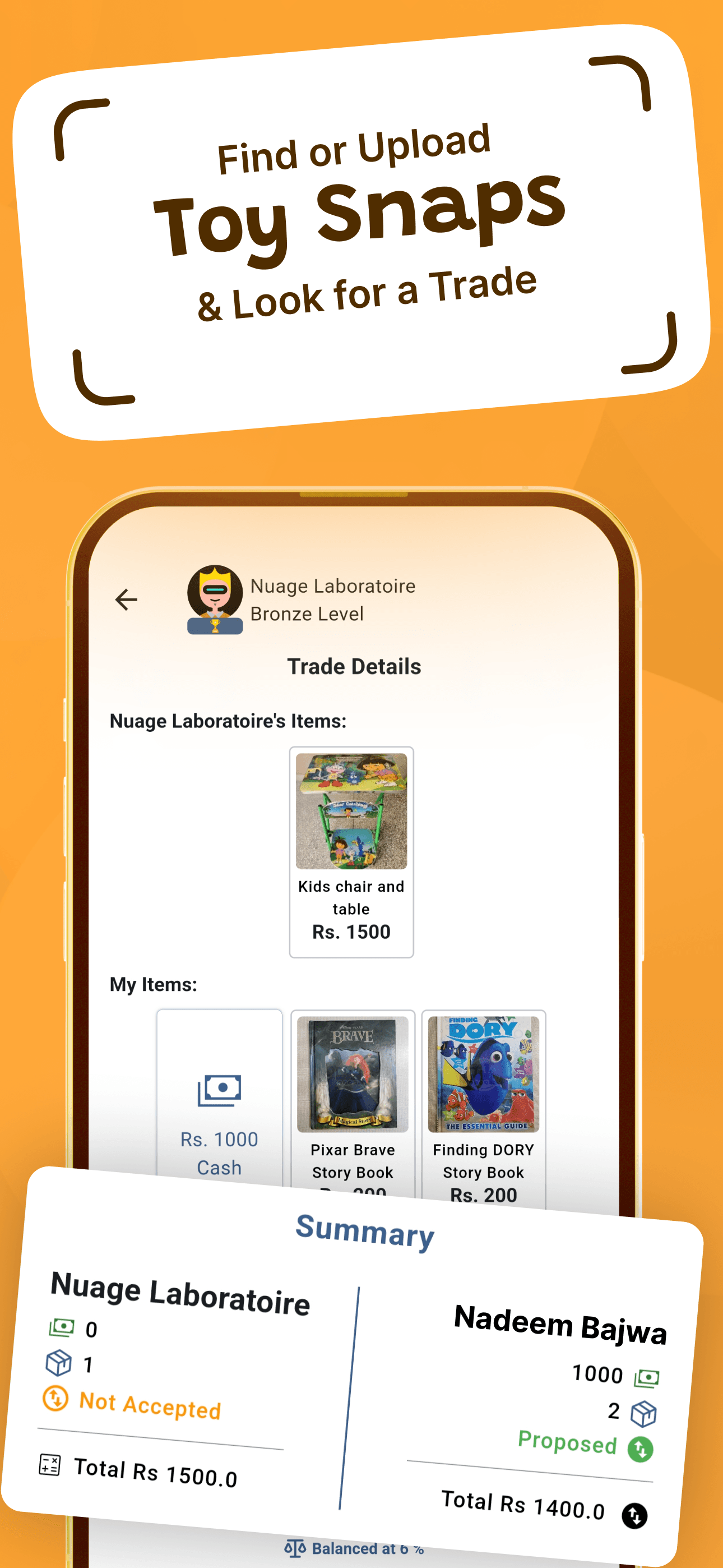 Toy Trade App Store screenshot style
