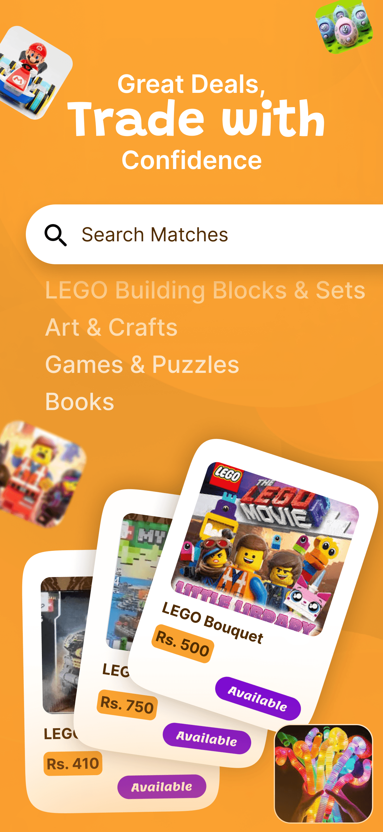 Toy Trade App Store screenshot style