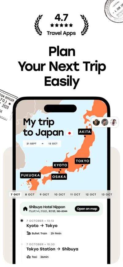 Travel Tracker screenshot style