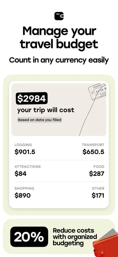 Travel Tracker screenshot style