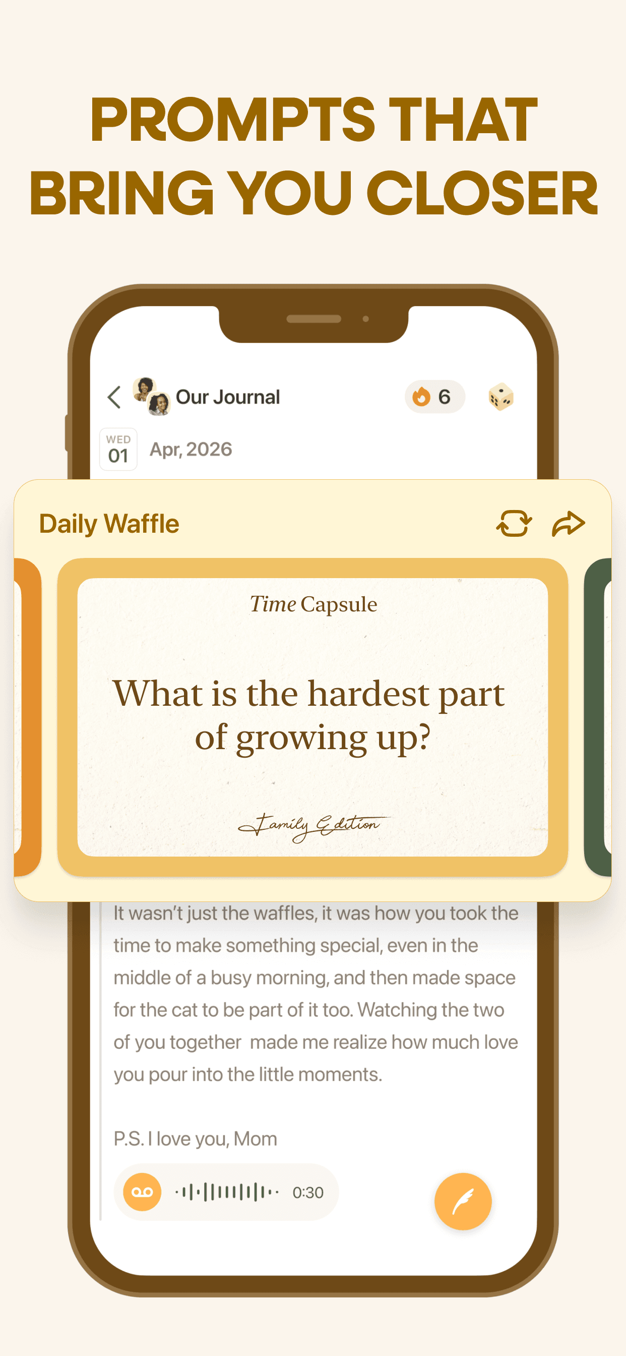 Waffle App Store screenshot style